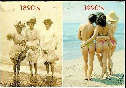 C'est bien vrai que la mode a changé en un siècle!   lol